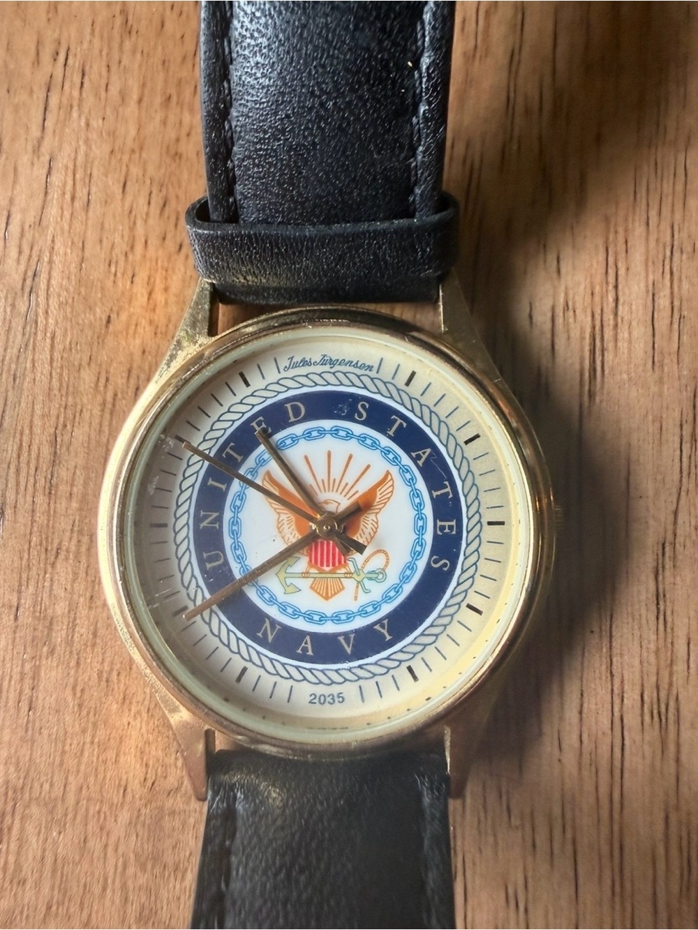 Vintage~Jules Jurgensen ~ United States Navy ~ Men’s ~Wristwatch ~ Leather~Rare